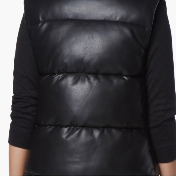 Marc New York Andrew Marc black Faux Leather Puffer Vest size Small - Picture 3 of 15